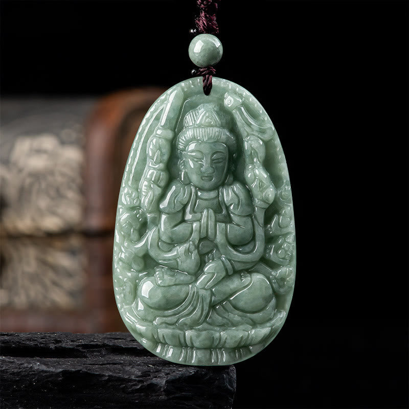 Buddha Stones Chinese Zodiac Natal Buddha Natural Jade Wealth Prosperity Necklace Pendant