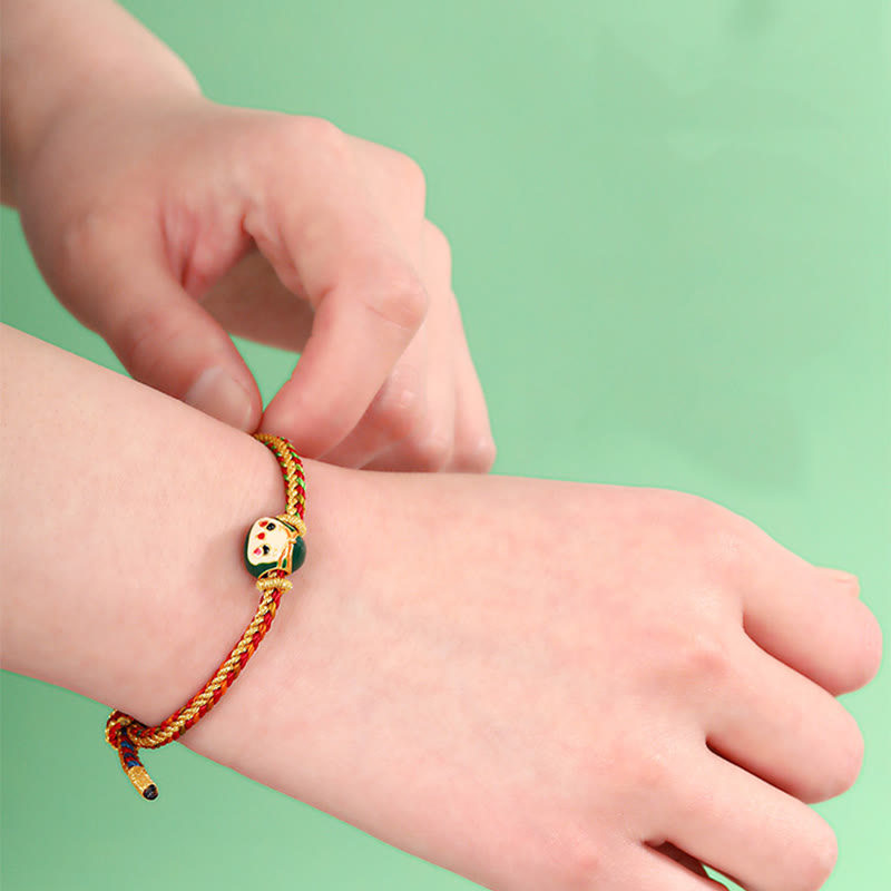 Buddha Stones Cute Zongzi Pattern Luck Colorful Handcrafted Eight Thread Peace Knot Bracelet