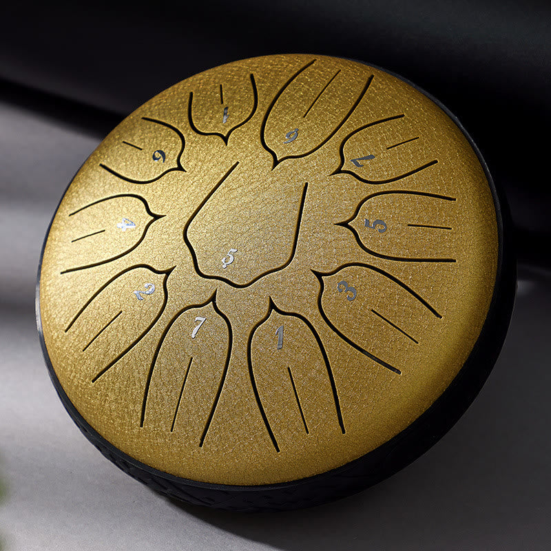 Buddha Stones Steel Tongue Drum Sound Healing Meditation Yoga Lotus Drum Kit 11 Note 6 Inch