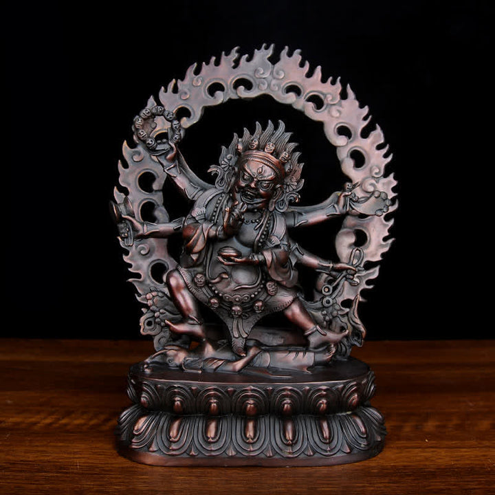 Tibet Mahakala Bodhisattva Figurine Compassion Copper Statue Decoration