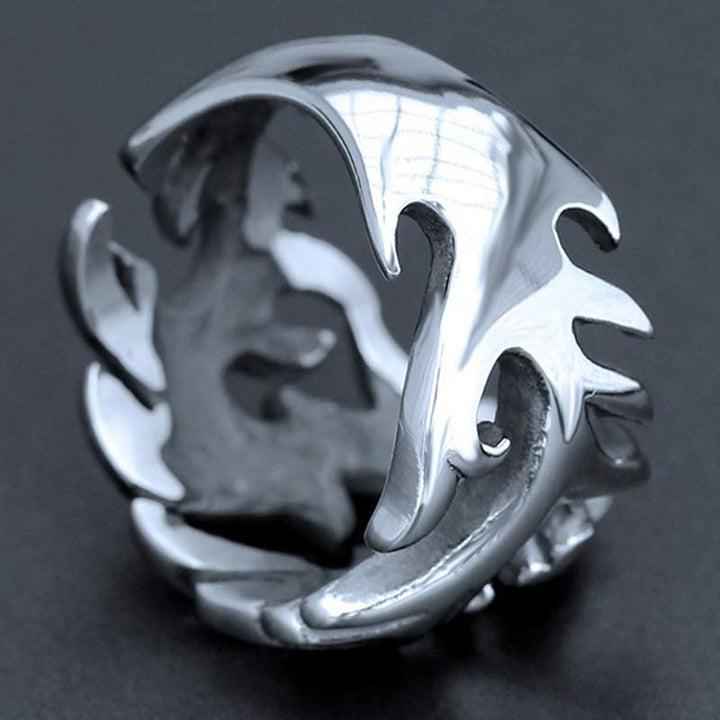 Buddha Stones Dragon Pattern Protection Strength Adjustable Ring