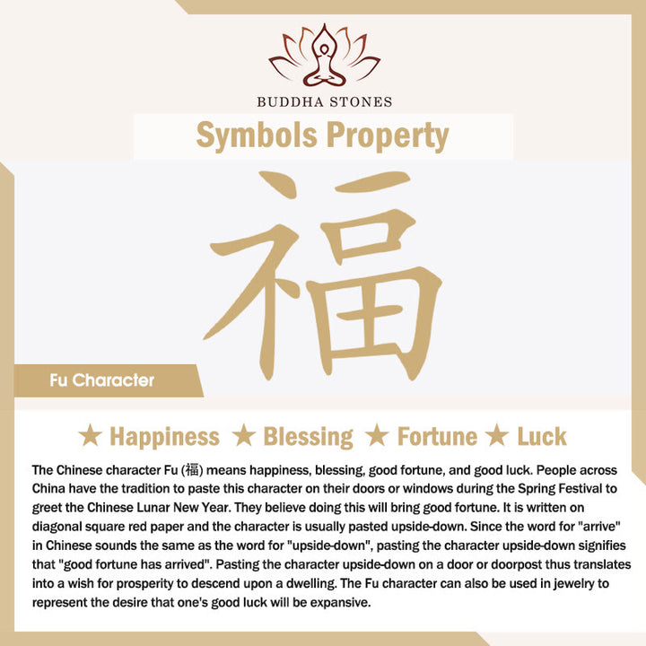 Buddha Stones Handmade Fu Character Charm Luck Happiness Bell Red Rope Bracelet