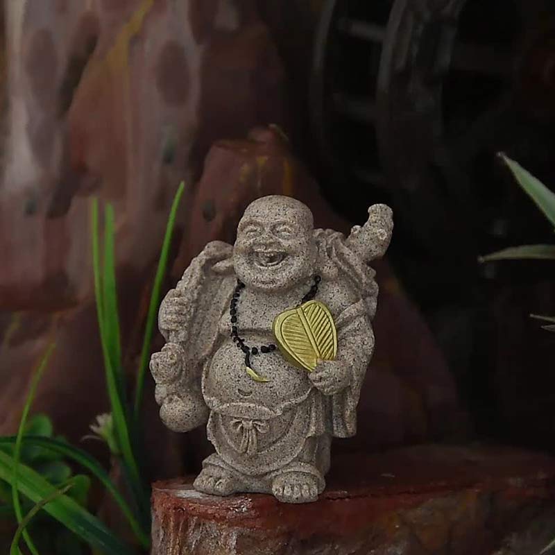 Buddha Stones Laughing Buddha Resin Statue Blessing Home Decoration