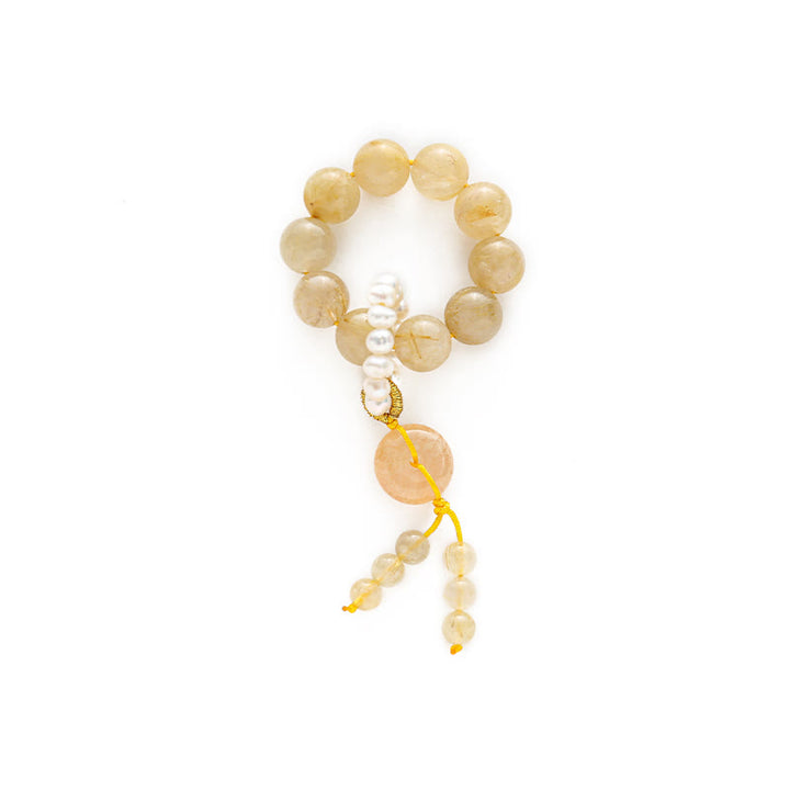 Citrine Peace Buckle Prosperity Happiness Wrist Mala