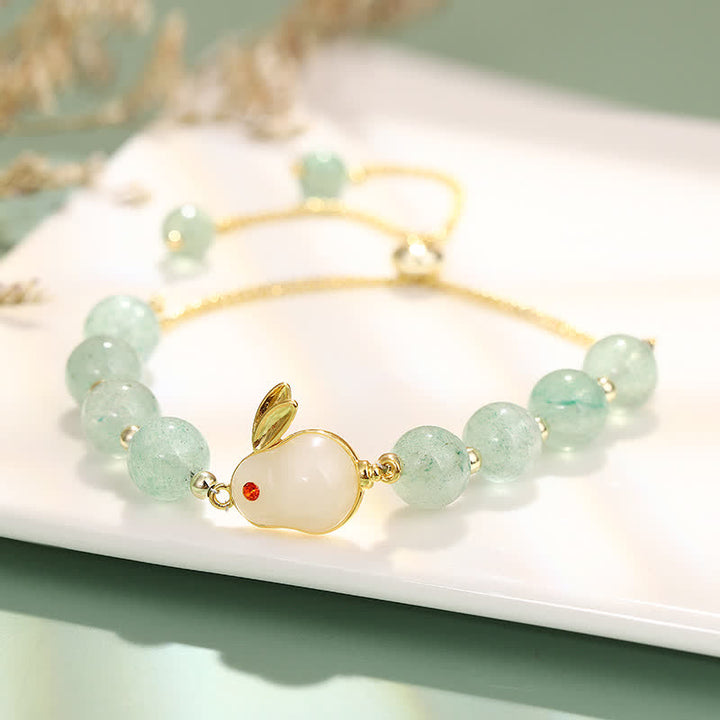 Year of the Rabbit Natural Green Aventurine Luck Bead Bracelet