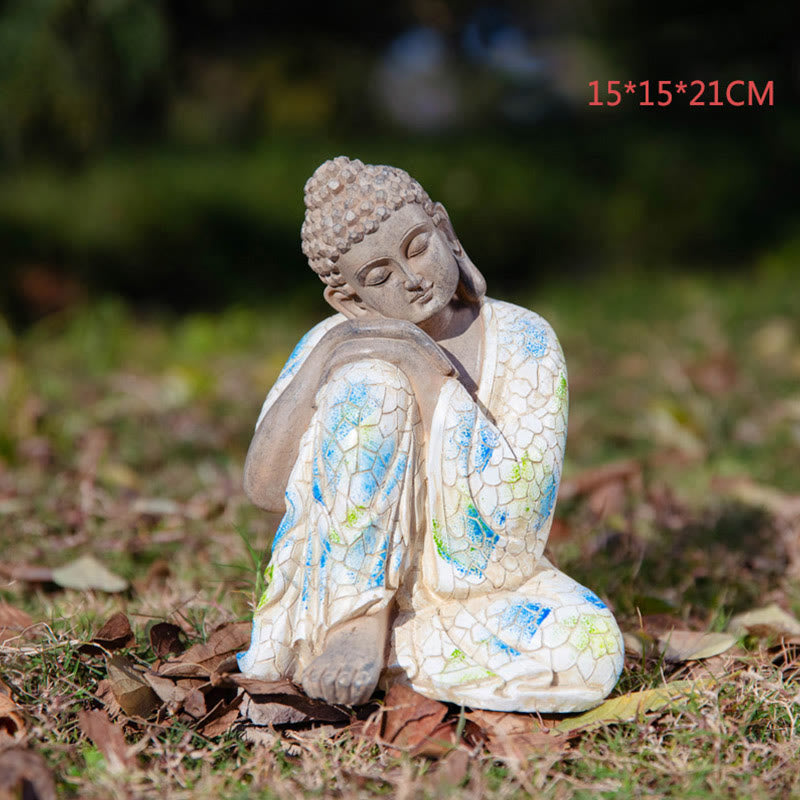 Meditating Zen Buddha Serenity Resin Statue Figurine Home Decoration