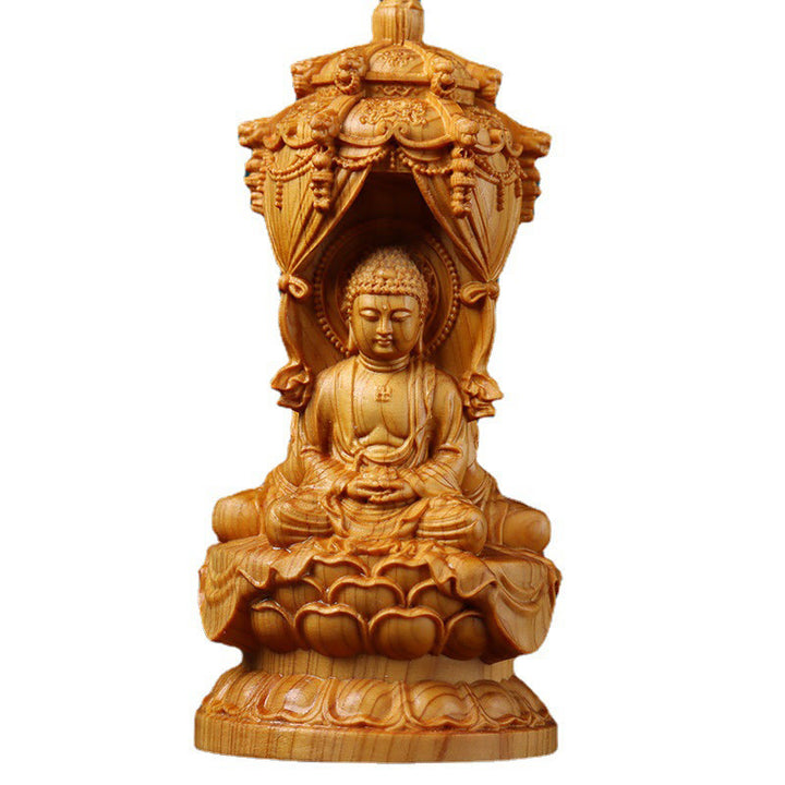 Buddha Stones Handmade Thuja Sutchuenensis Wood Buddha Ward Off Evil Spirits Decoration