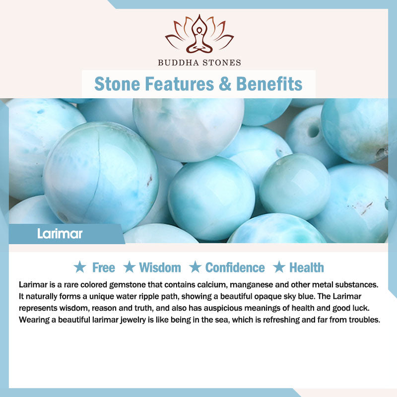 Buddha Stones Natural Larimar Wisdom Confidence Bracelet