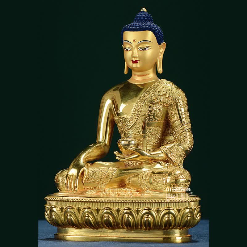 Buddha Shakyamuni Figurine Enlightenment Copper Statue Home Offering Decoration