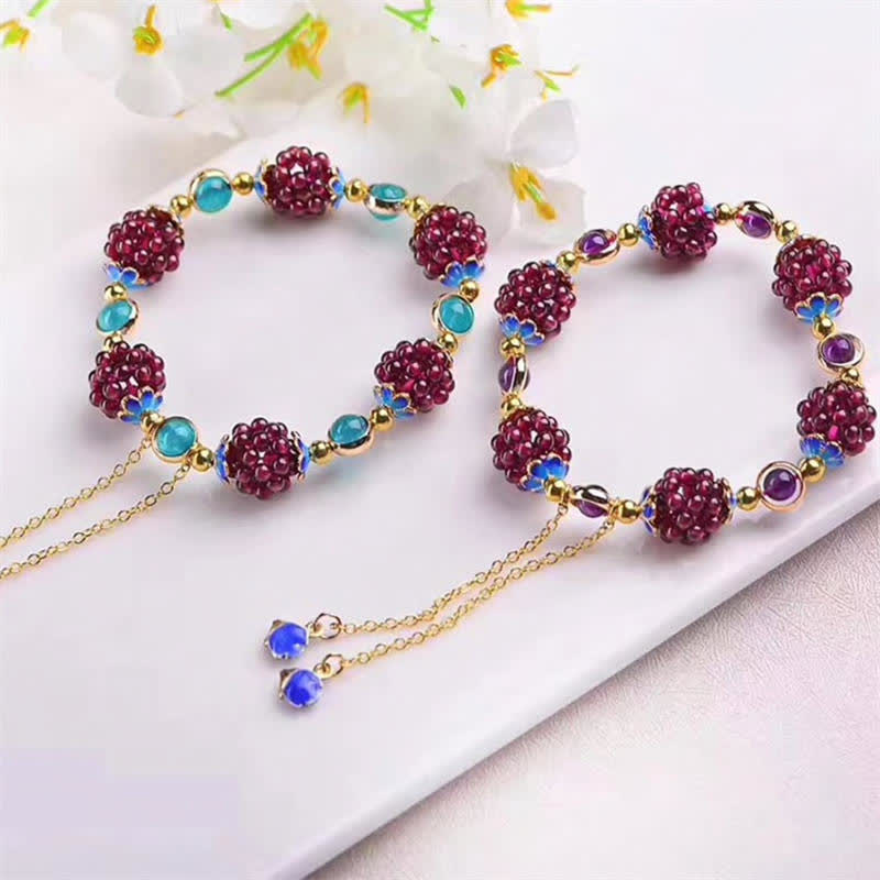 Buddha Stones Tibetan Garnet Calm Bracelet