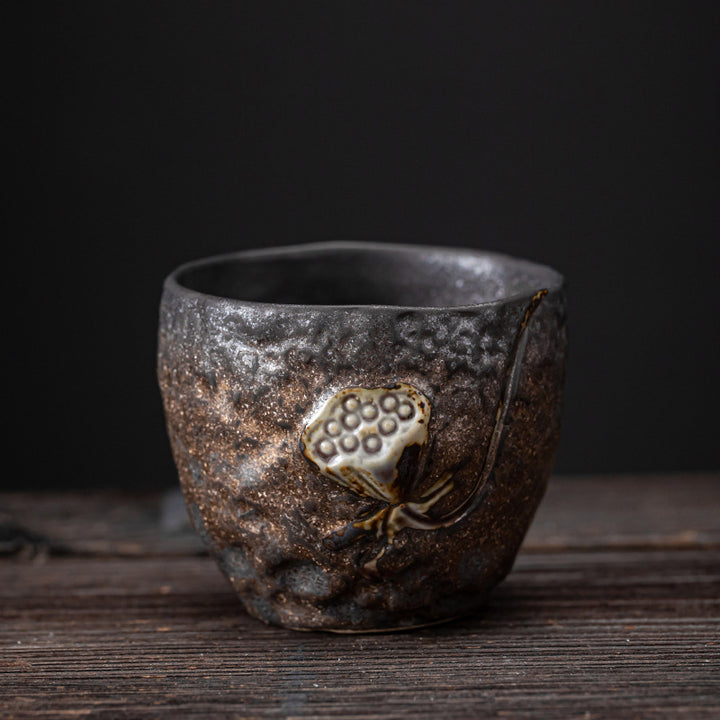 Buddha Stones Lotus Pod Leaf Flower Auspicious Clouds Ceramic Teacup Kung Fu Tea Cup