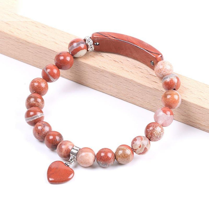 Buddha Stones Natural Quartz Love Heart Healing Beads Bracelet