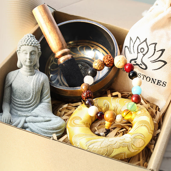 Buddha Stone Tibetan Meditation Peace Gift Bundle