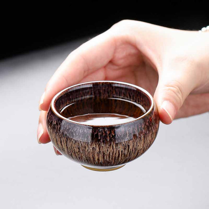 Buddha Stones Small Koi Fish Kiln Change Chinese Jianzhan Ceramic Teacup Kung Fu Tea Cup 60ml