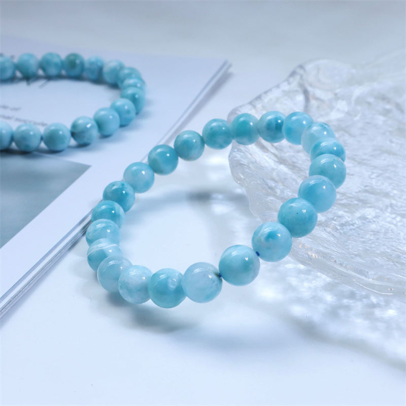 Buddha Stones Natural Larimar Wisdom Confidence Bracelet