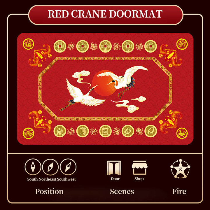 Buddha Stones Five Elements Lucky Crane Gourd Kirin Dragon Axe Nine Koi Fish Non-slip Foot Pad Doormat