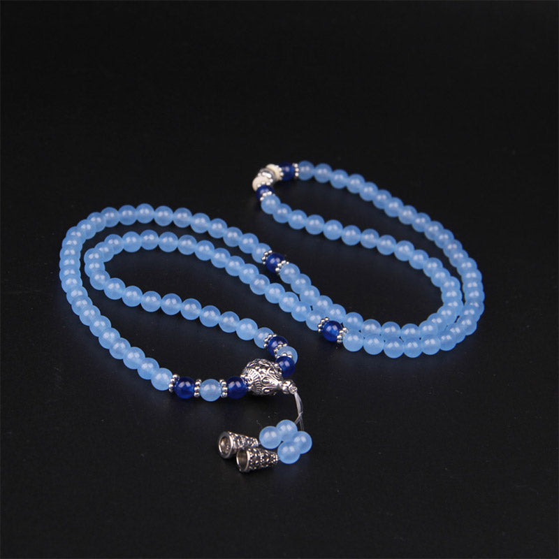 108 Beads Blue Crystal Healing Bracelet Mala