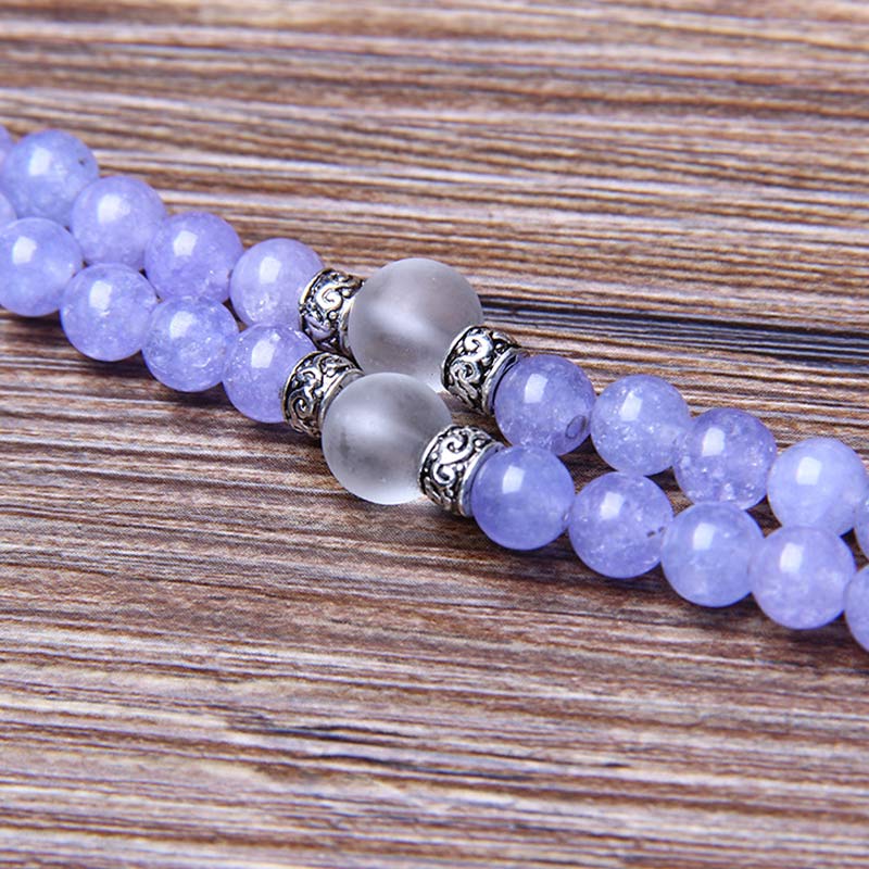 Buddha Stones Purple Jasper Bead Strength Bracelet Mala