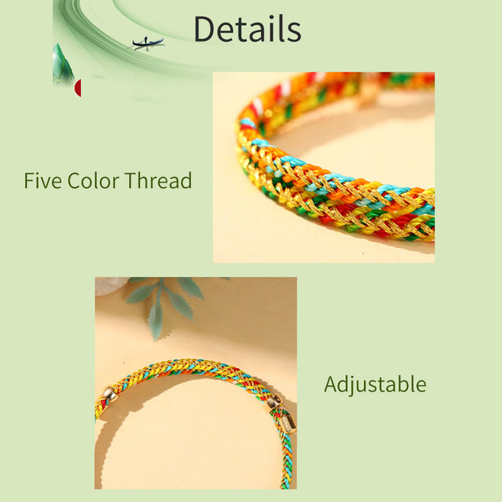 Buddha Stones Colorful Rope Zongzi Pattern Luck Handmade Child Adult Bracelet