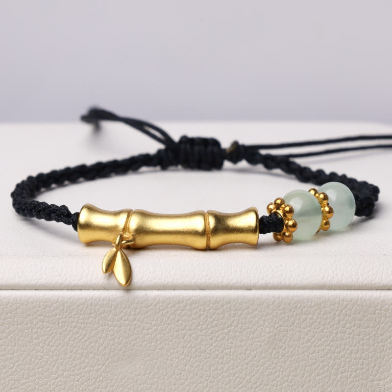 Buddha Stones Bamboo Design Luck Strength Braided Bracelet