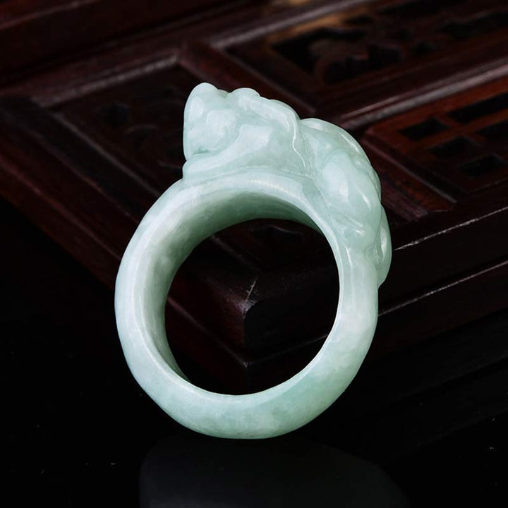 Fengshui Wealth Jade PiXiu Luck Ring