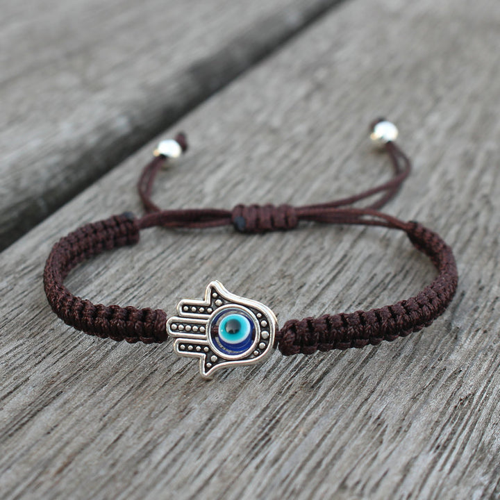 Buddha Stones Handmade Hamsa Symbol Protection Luck String Bracelet