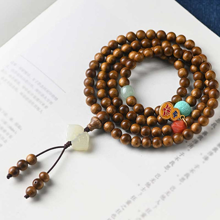 Tibetan Rosewood Protection Calm Bracelet Mala