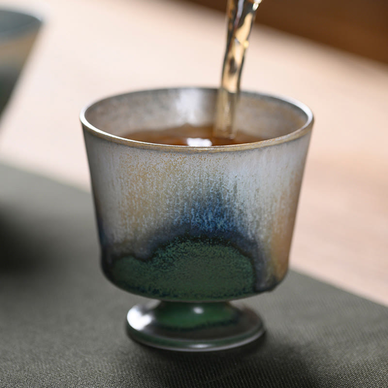 Buddha Stones Vintage Furnace Transmutation Kiln Porcelain Teacup Kung Fu Tea Cup