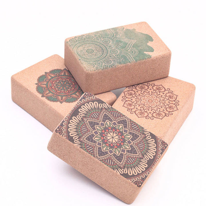 Buddha Stones Tibetan Mandala Mindful Yoga Cork Block