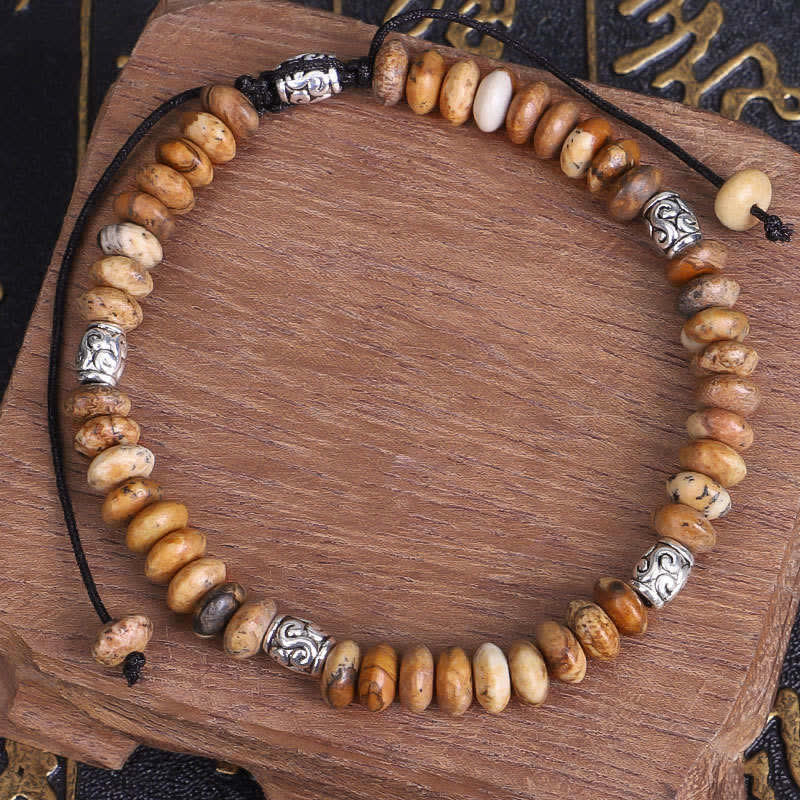 Picture Jasper Positive Beads String Bracelet