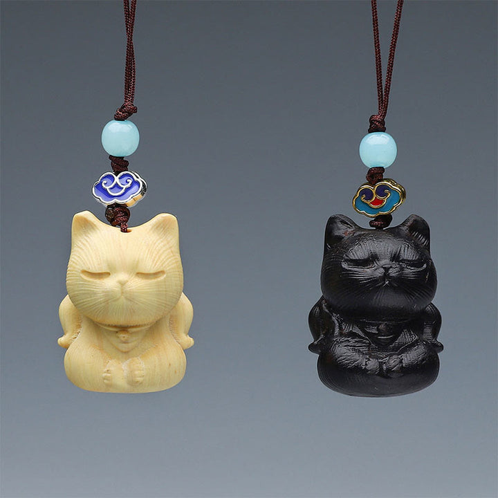 Buddha Stones Thuja Sutchuenensis Green Sandalwood Boxwood Mini Cute Animal Rabbit Cat Deer Whale Prosperity Phone Hanging Decorations