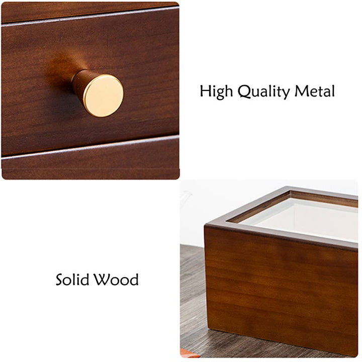 Buddha Stones Retro Solid Wood Jewelry Box Jewelry Storage Box With Drawer