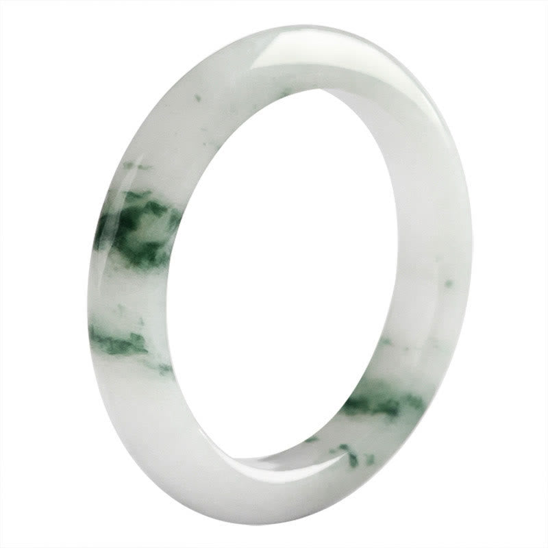 Buddha Stones Natural Green Jade Luck Abundance Ring