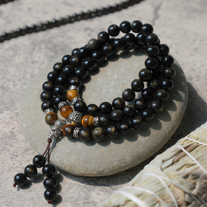 Golden Obsidian Energy Bracelet Necklace