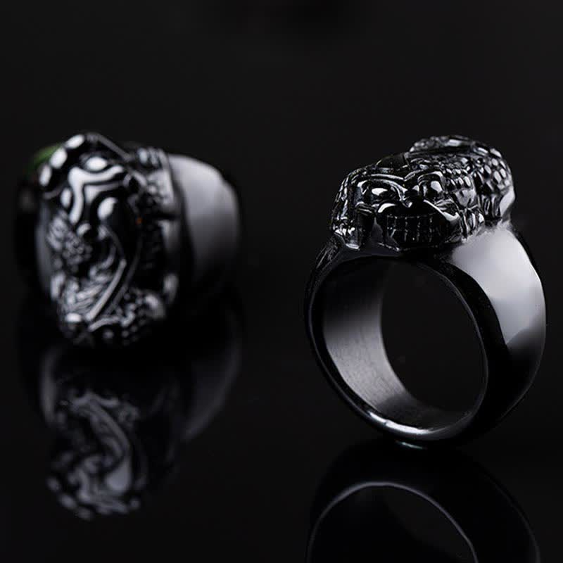 FengShui PiXiu Black Obsidian Strength Ring