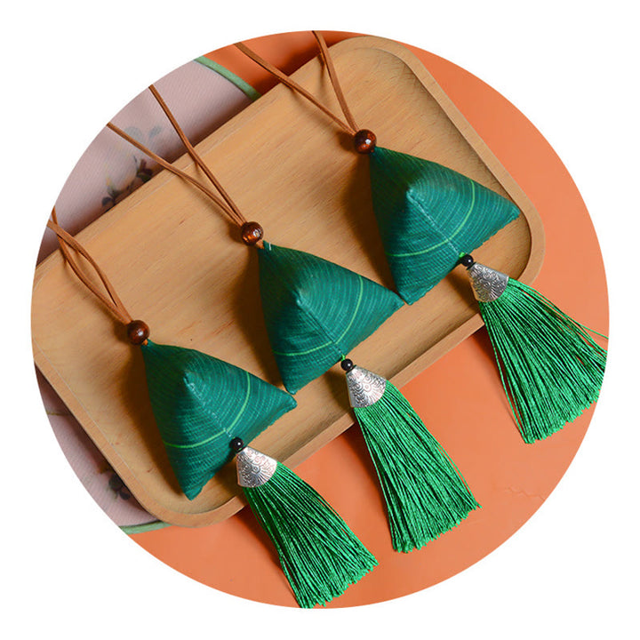 Buddha Stones Dragon Boat Festival Zongzi Pattern Sachet Protection Tassel Hanging Decoration