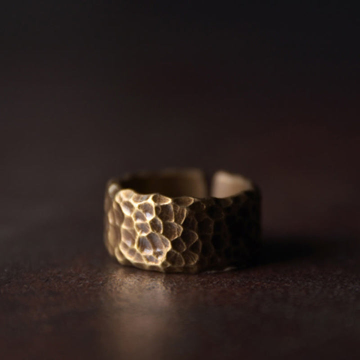 Tibetan Bump Texture Design Copper Brass Luck Ring