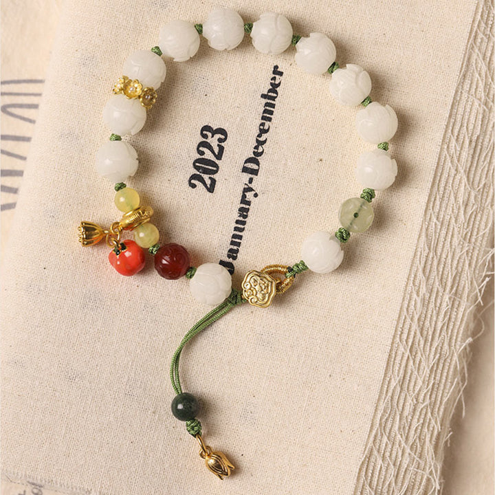 Buddha Stones Natural Bodhi Seed Lotus Pumpkin Bead Peace Harmony Bracelet