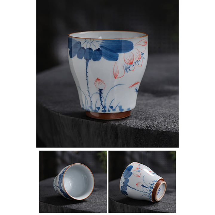 Buddha Stones Lotus Flower Leaf Bamboo Ceramic Teacup Kung Fu Tea Cups