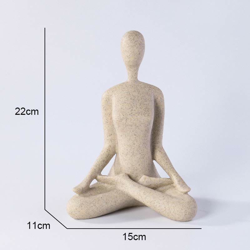 Abstract Yoga Meditating Exercise Resin Spiritual Figurine Sculpture Desk Decoration