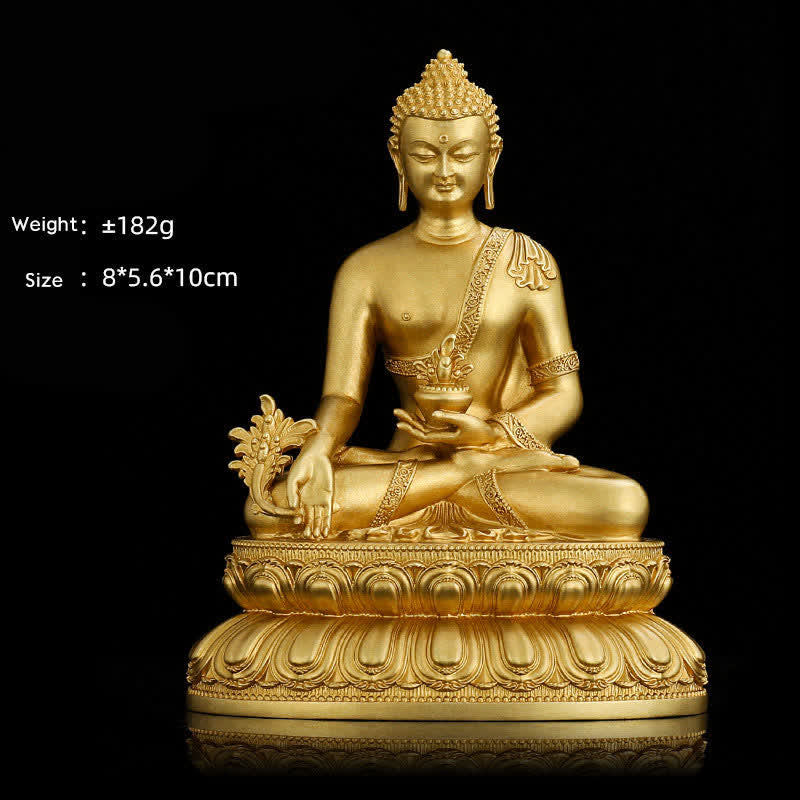 Shakyamuni Amitabha Medicine Buddha Figurine Serenity Copper Statue Home Decoration