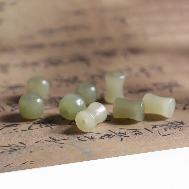 Buddha Stones Natural Abelia Biflora Wood Hetian Jade Bamboo Bead Warding Off Evil Spirits Bracelet