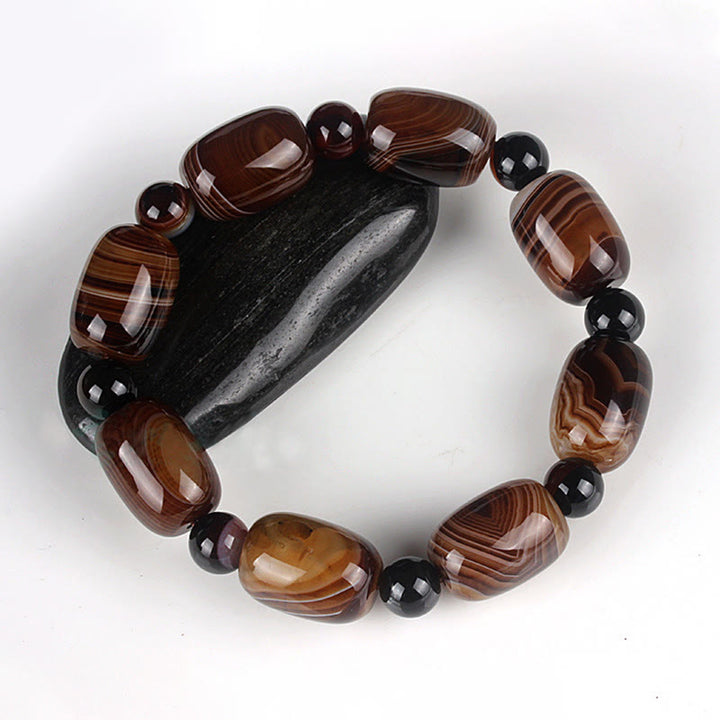 Buddha Stones Natural Sardonyx Courage Happiness Bracelet