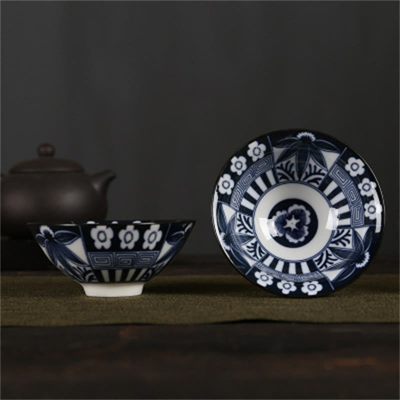 Buddha Stones Flowers Fu Character Mountains Lotus Cherry Blossoms Ceramic Teacup Kung Fu Tea Cup