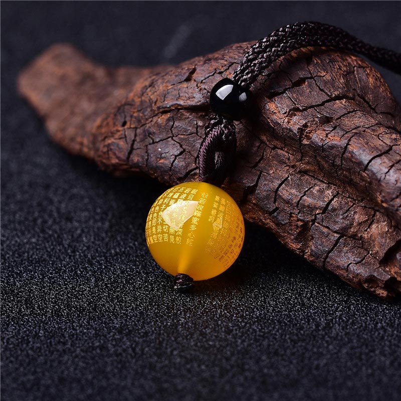 Buddha Stones Tibetan Buddhism Ancient Heart Sutra Necklace