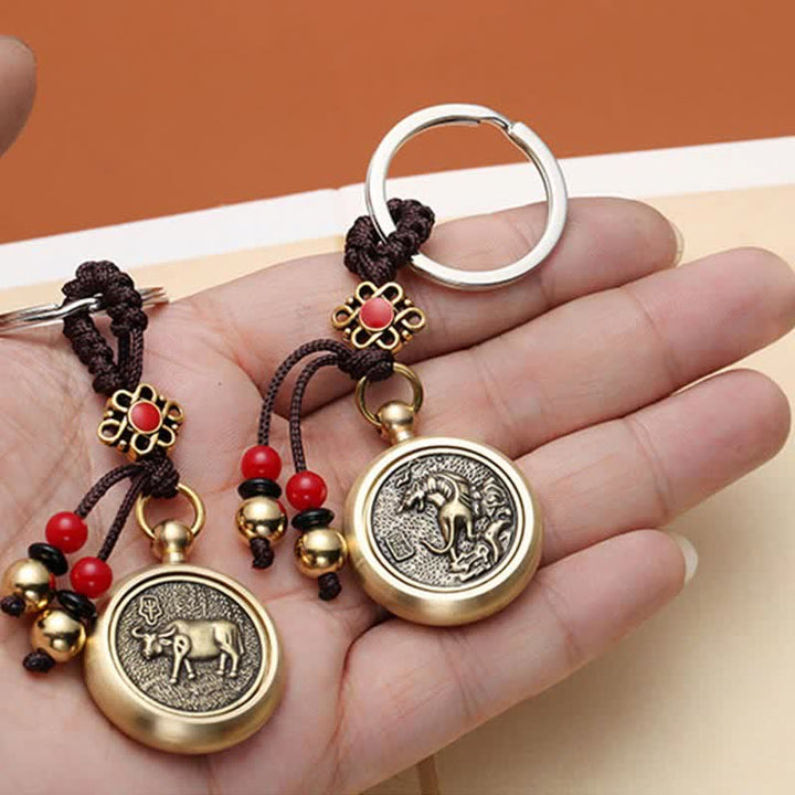 12 Chinese Zodiac Blessing Wealth Fortune Keychain