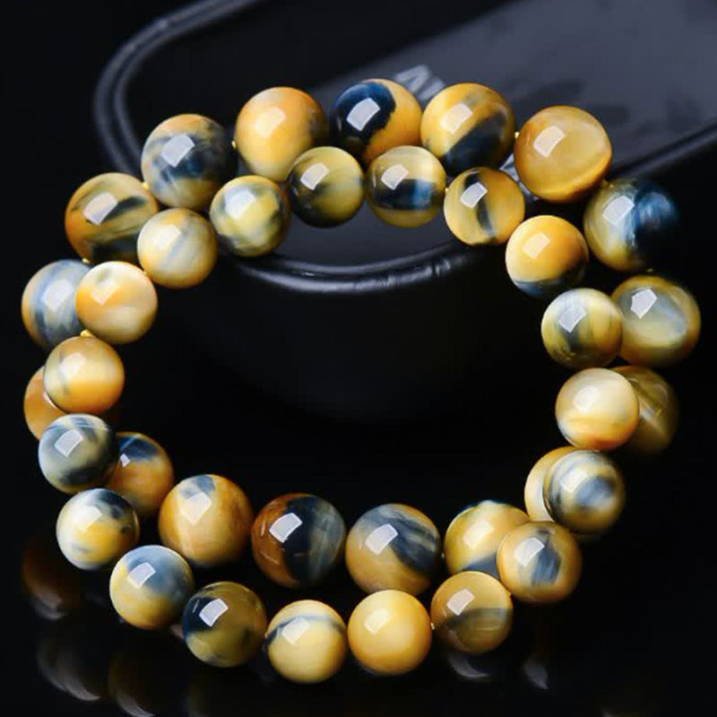 Buddha Stones Tiger Eye Protection Courage Strength Bracelet