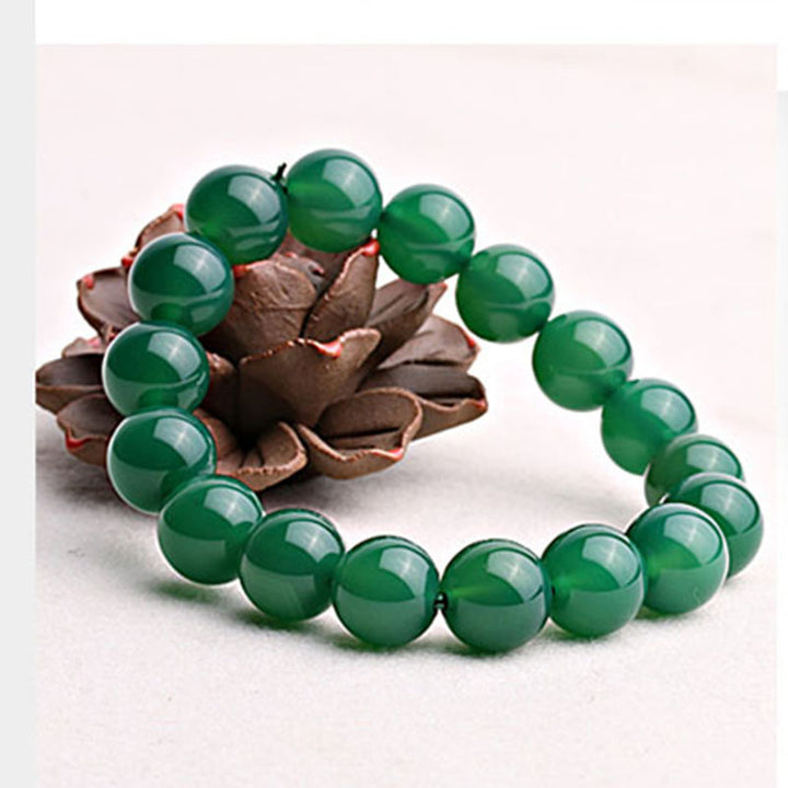 Buddha Stones Natural Green Agate Support Bracelet