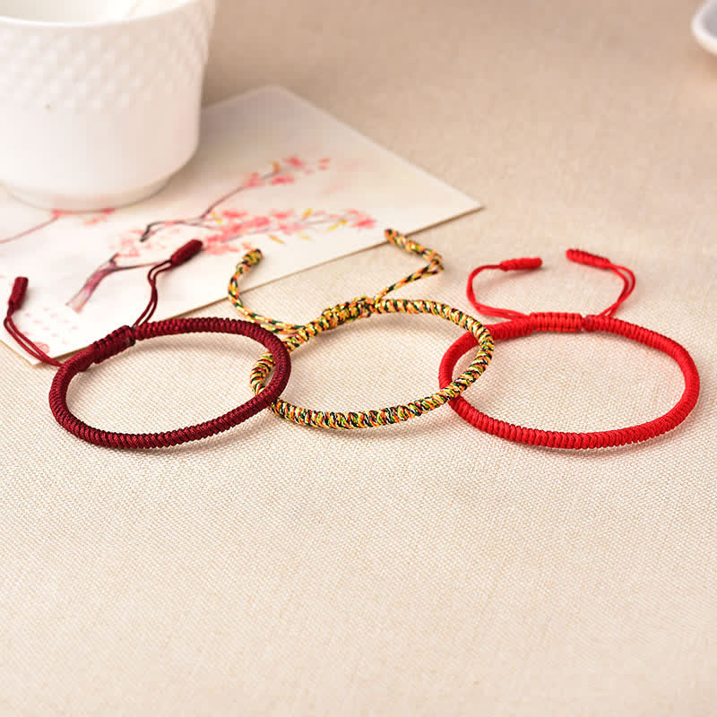 Buddha Stones Tibetan Lucky 3 Combination Sets Red String Bracelet