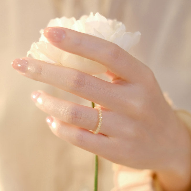 Buddha Stones Natural Citrine Happiness Prosperity Ring